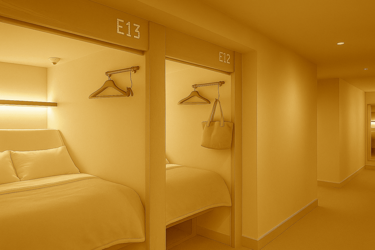 Interior of Lume sleeping capsule